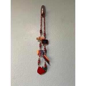 Vintage‎ Back to School Teacher Wooden Necklace